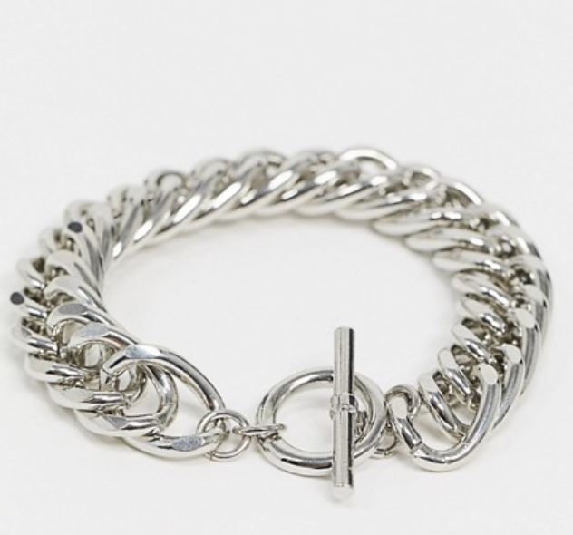 Uncommon Souls chunky t-bar bracelet in silver