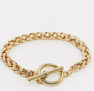 Reclaimed Vintage inspired 14k gold plated snake chain bracelet